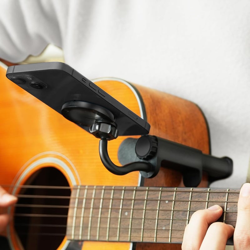 FAELUNE Magnetic Guitar Phone Holder Mount, Adjustable & Rotatable Arm, Supports iPhone 12+&Magsafe, Universal Phone Fit, Ideal for Digital Sheet Music, Teaching Videos, Live Streaming & Recording - Image 1